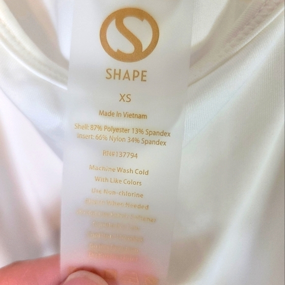 SHAPE WHITE RACER BACK TANK SHAPEWEAR, SZ XS - Picture 4 of 8
